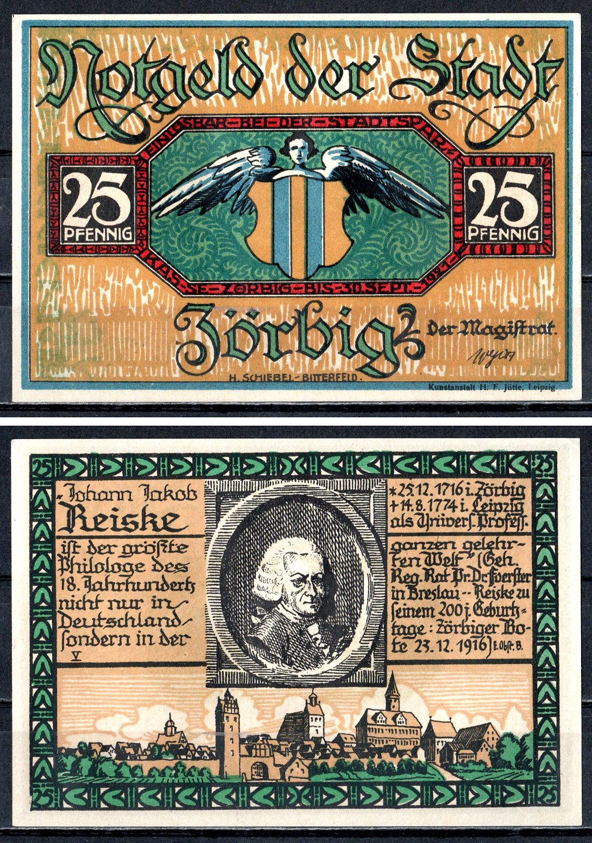 Цёрбиг (Пруссия, Саксония) 25 пфеннигов 1921 2193-41-1-2