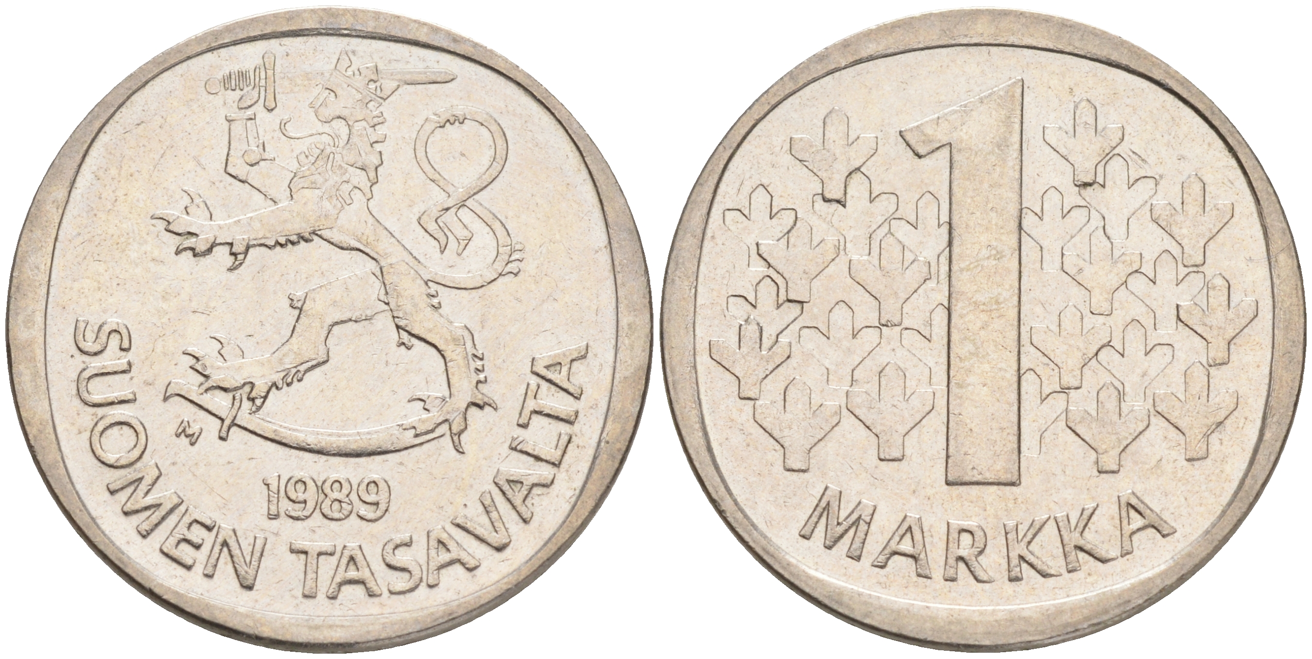 ФИНЛЯНДИЯ 1 МАРКА 1989 M KM 49а медно-никель 4556-831