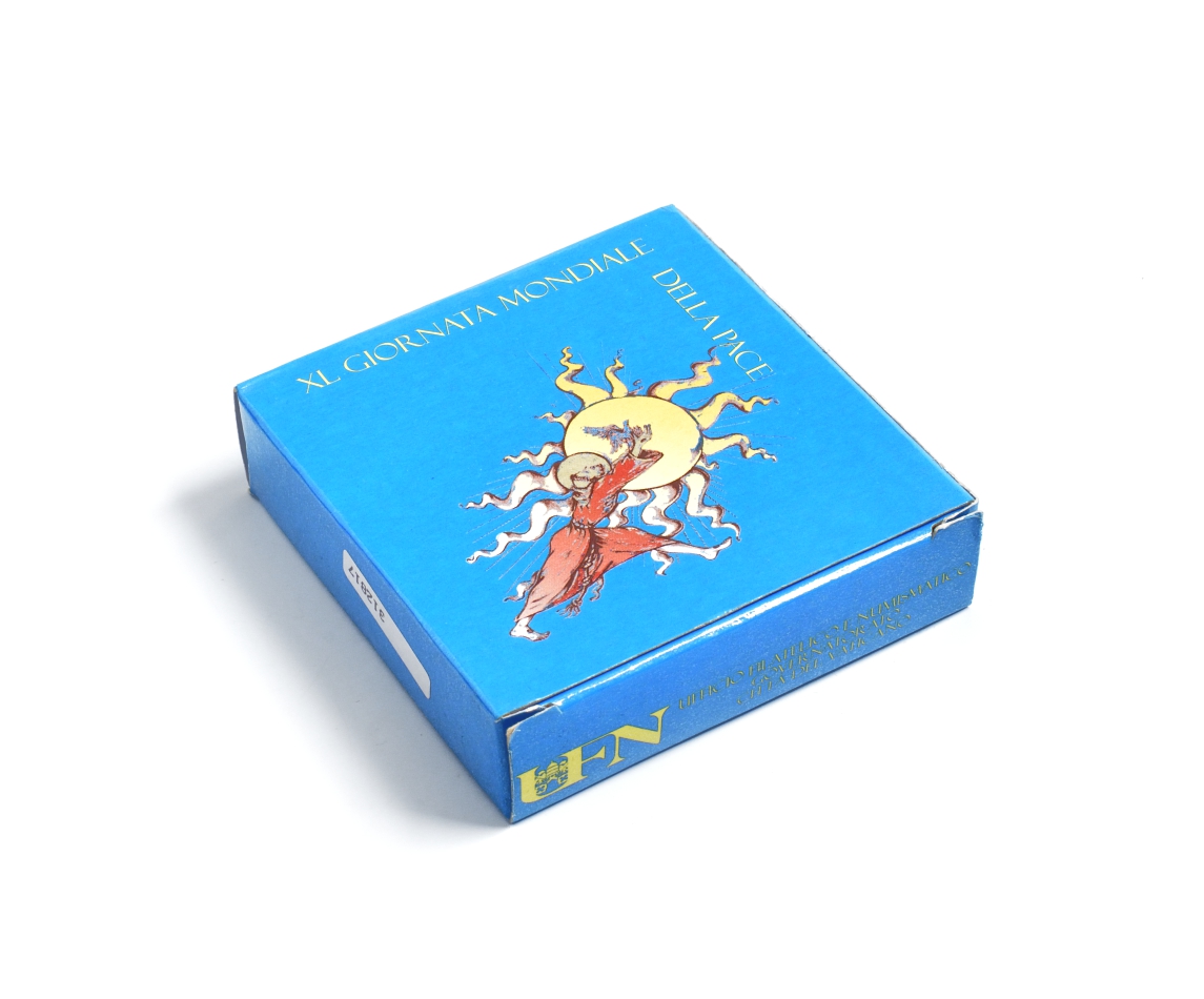 Ватикан 5 евро 2007 Бенедикт XVI, Всемирный день мира, в оригинальной коробке, с сертификатом KM 400 серебро PROOF 1-4-6-15