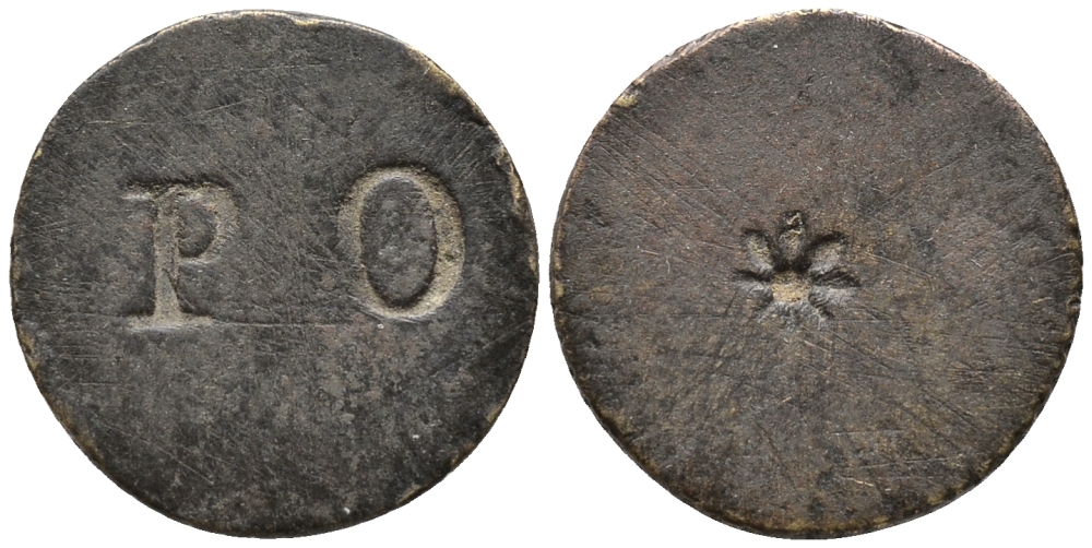 ЕВРОПА ЖЕТОН ND РО, С ГУРТОВЫМ РИСУНКОМ, ДИАМЕТР 19 ММ. бронза 46-567