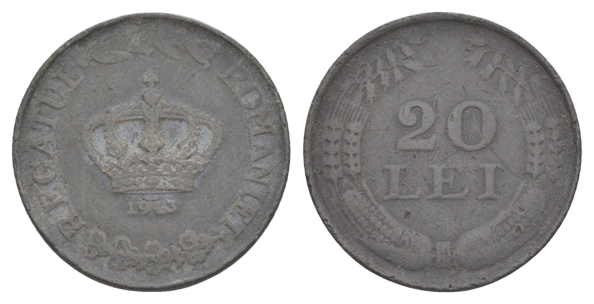 Румыния 20 леев (лей) 1943 Михай I (1940-1947) KM 62 цинк 4620-1133