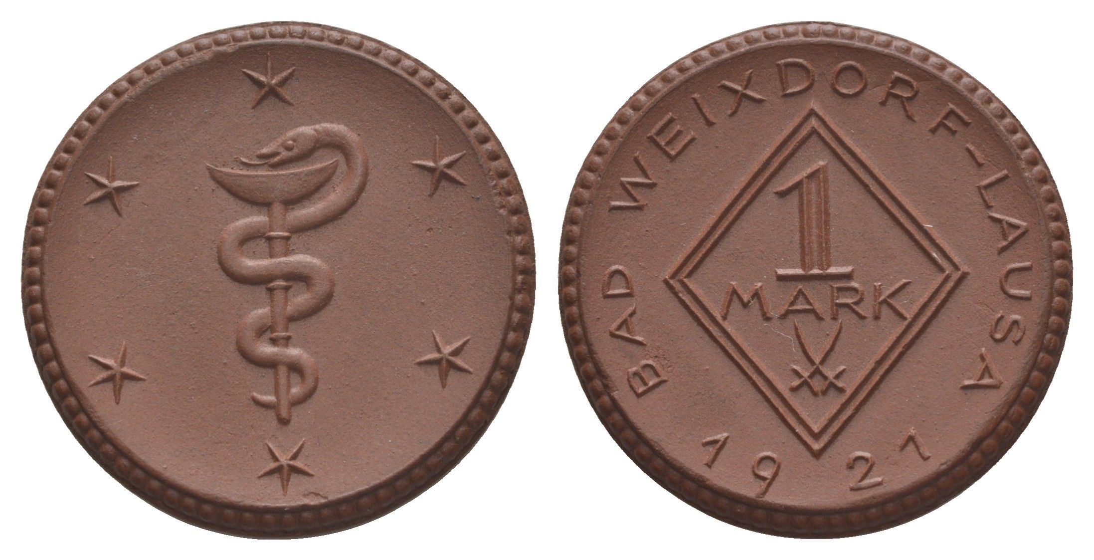 Вайсдорф-Лауза 1 марка 1921 Men05 26467.10, Men22.2 33284.10 фарфор 1094-9-74