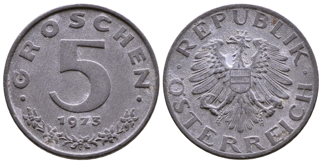 АВСТРИЯ 5 ГРОШЕЙ 1973 КМ 2875 цинк 35-1331