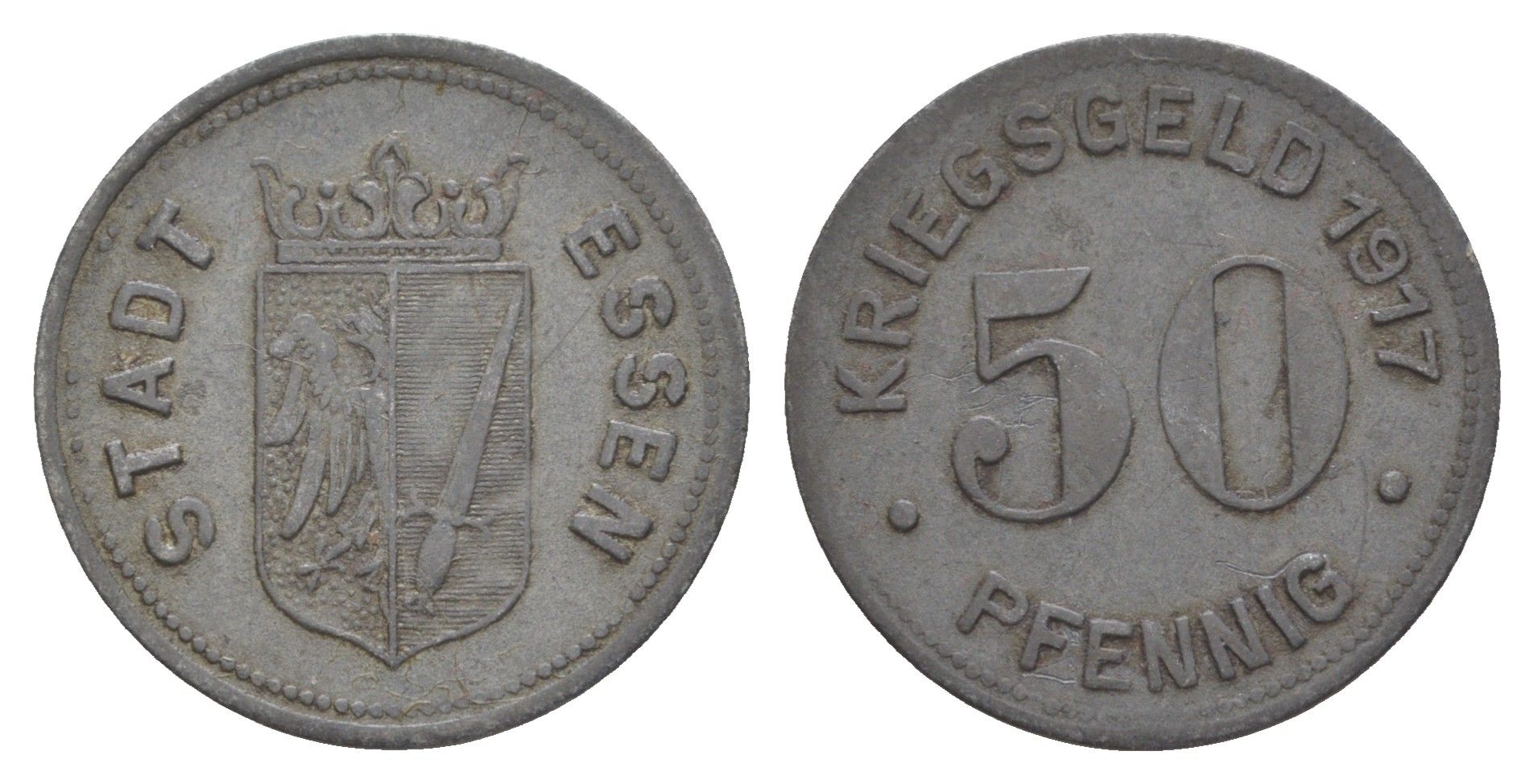 Эссен 50 пфеннигов 1917 Funck 123.1 цинк 4638-115