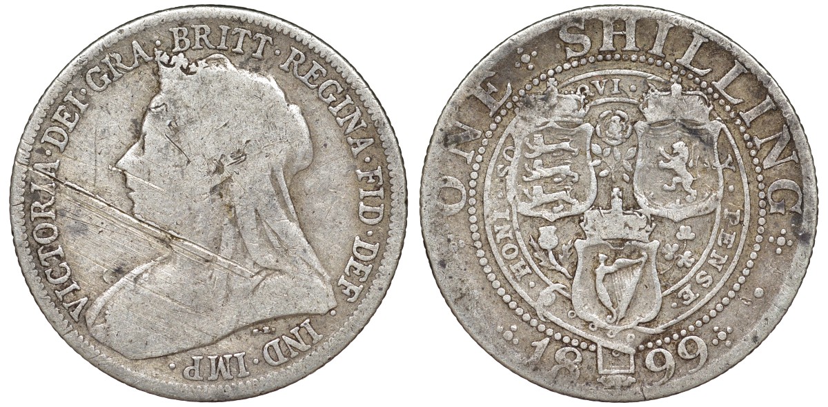Великобритания 1 шиллинг 1899 Виктория (1837-1901) KM 780, Spink 3940A серебро 51-3123