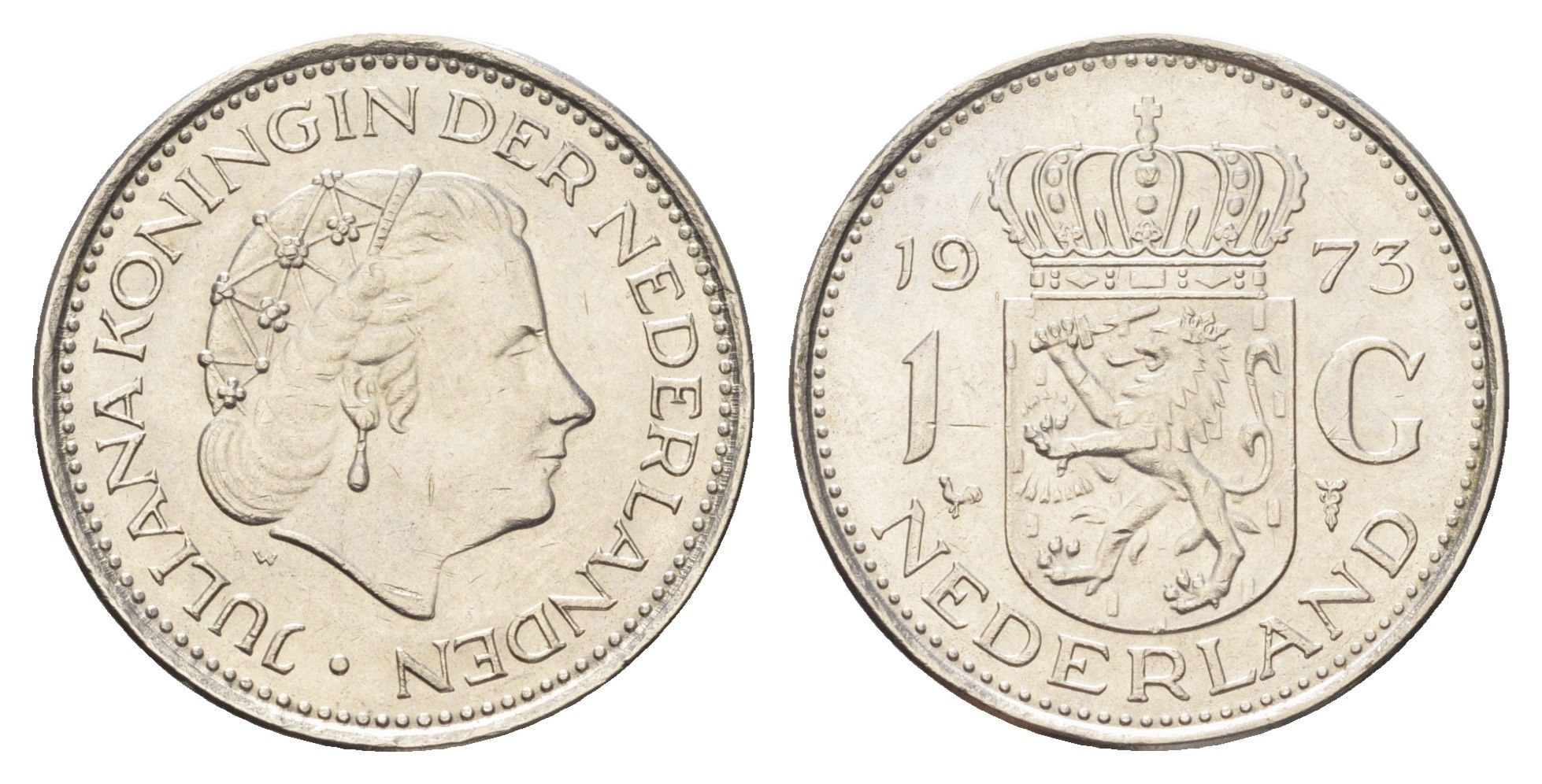 Нидерланды 1 гульден 1973 Юлиана (1948-1980) KM 184a никель 4706-1237