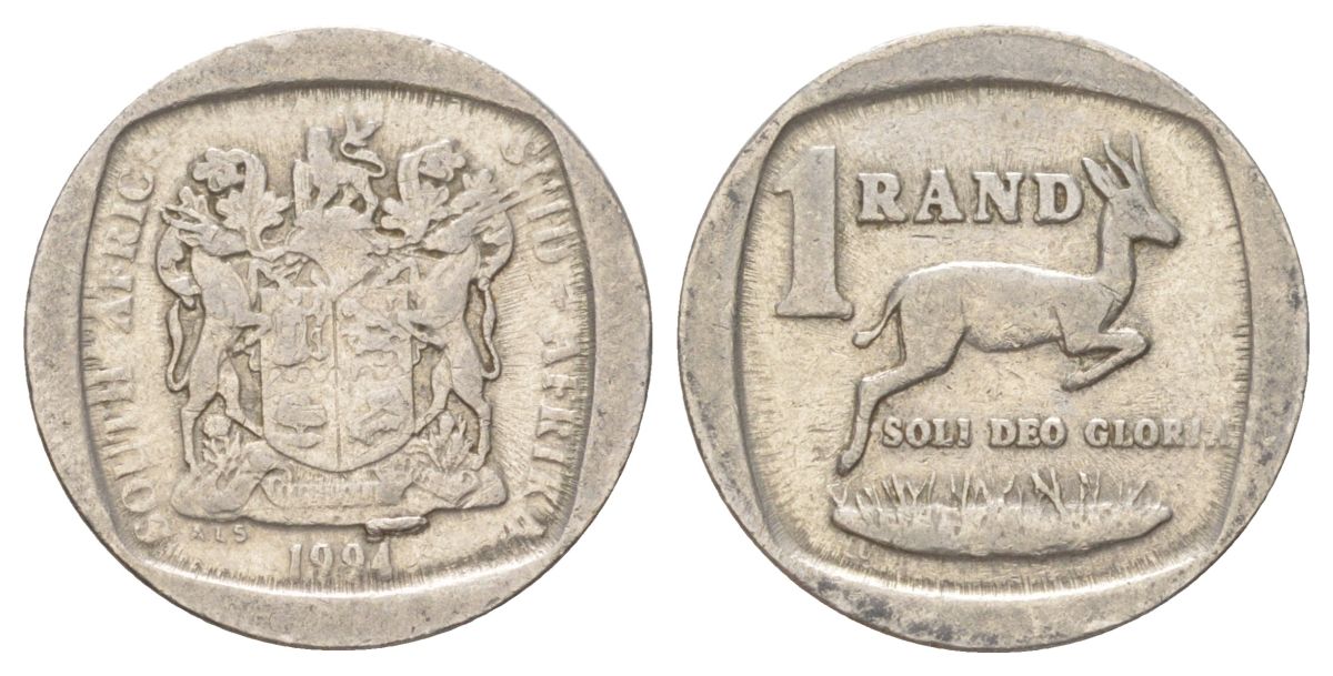 ЮАР 1 ранд 1994 KM 138 медь плакированная никелем 4627-315