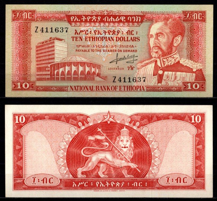 Эфиопия 10 долларов ND (1966) Pick 27 a бумага UNC (пресс) 451-1118-3
