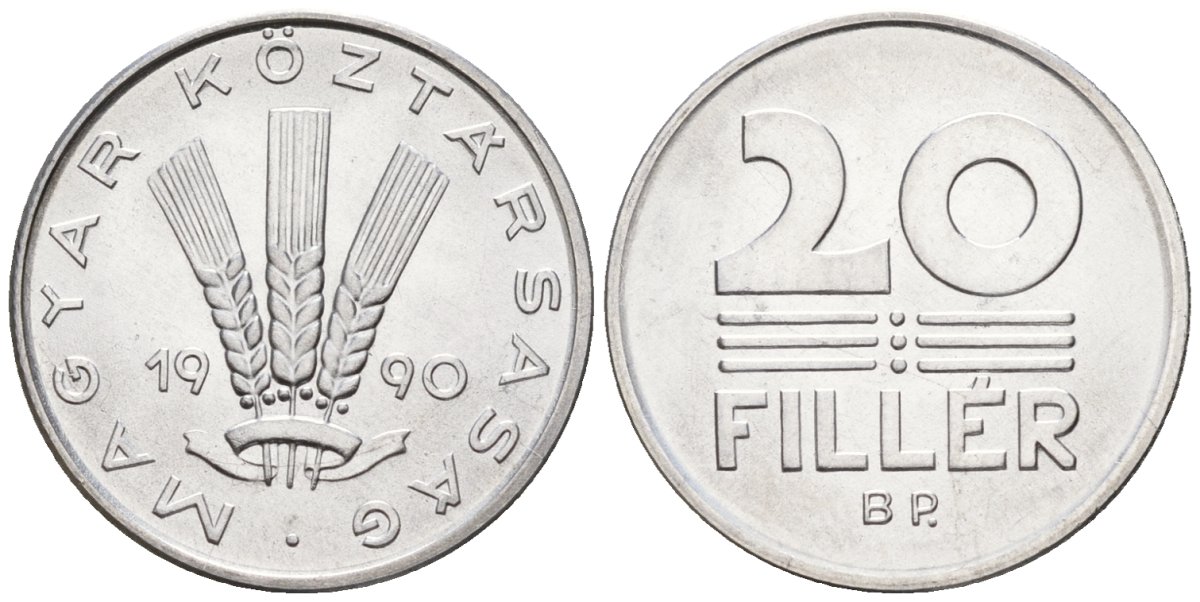 Венгрия 20 филлеров 1990 BP KM 676 алюминий 4152-334