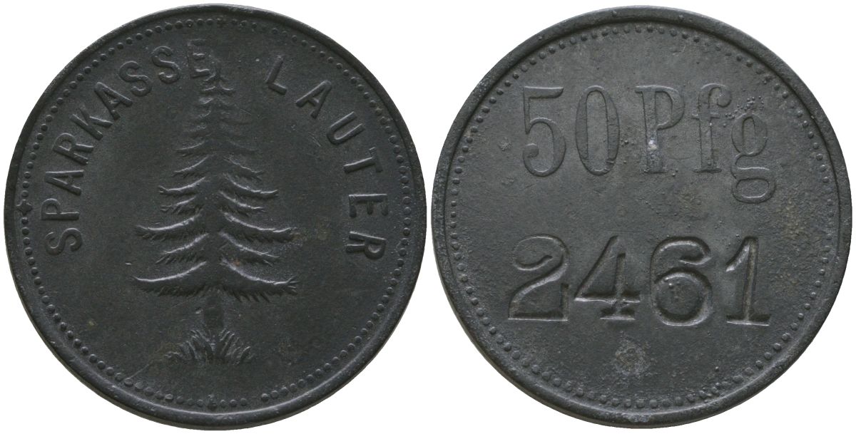 Лаутер (Саксония) 50 пфенингов ND Funck 280.2A цинк 4175-544