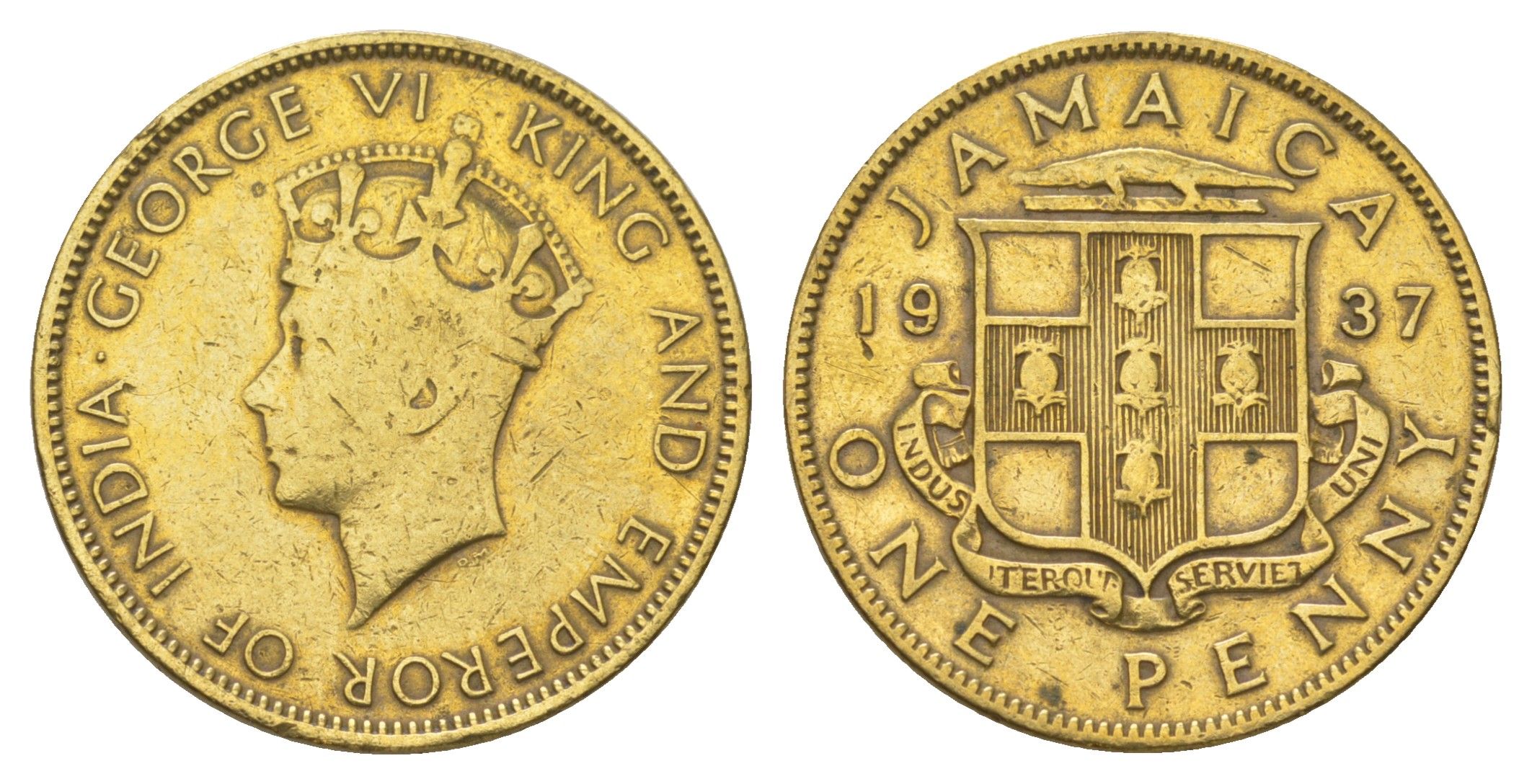 Ямайка 1 пенни 1937 KM 29 никель латунь 4628-357