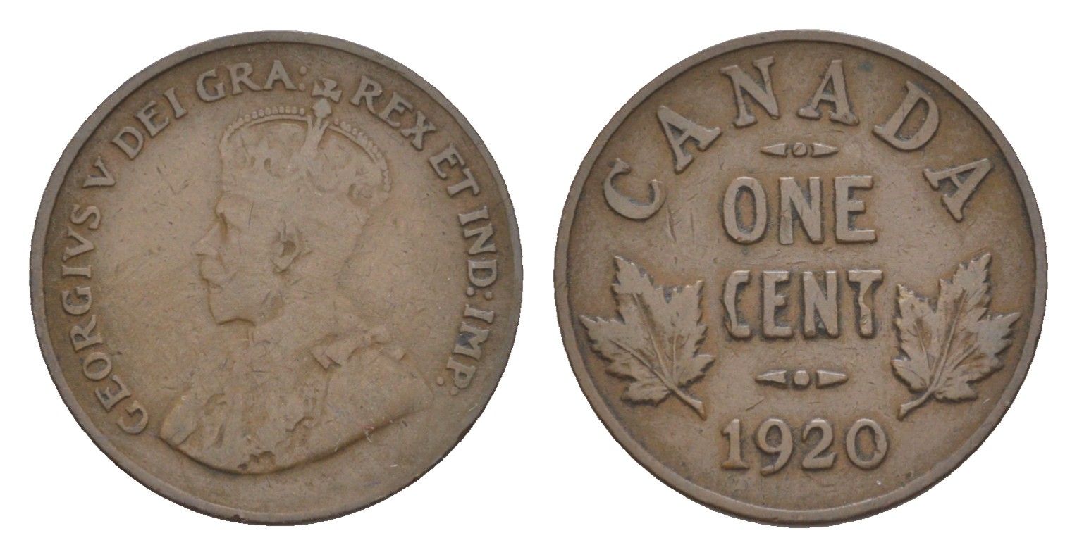 Канада 1 цент 1920 Георг V (1910-1936) KM 28 бронза 4636-544