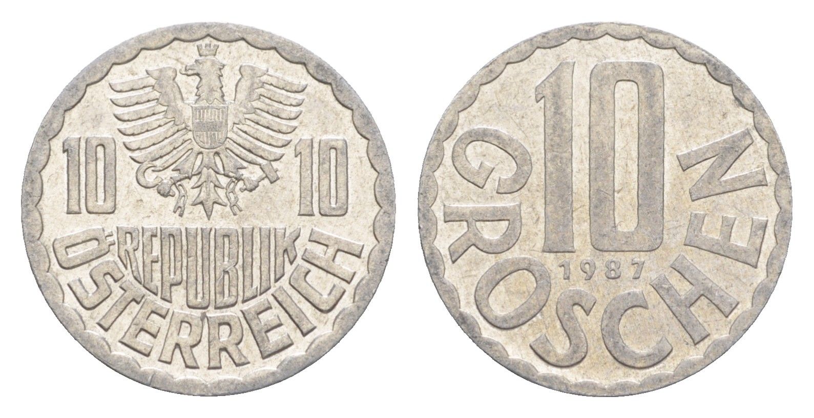 Австрия 10 грошей 1987 KM 2878 алюминий 4528-527