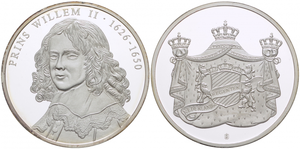 НИДЕРЛАНДЫ МЕДАЛЬ ПРИНЦ ВИЛЬГЕЛЬМ II посеребрение PROOF 1082-8-51