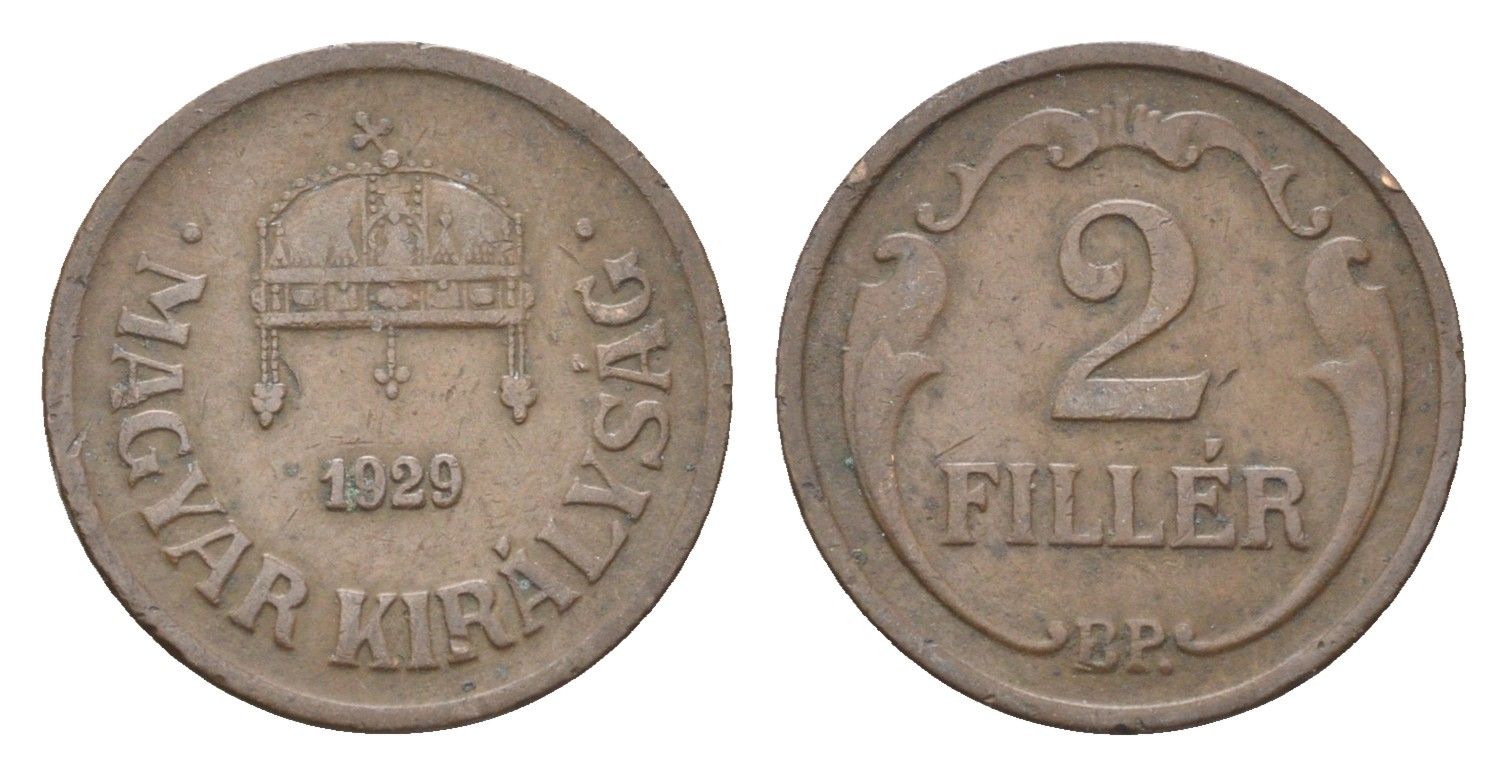 Венгрия 2 филлера 1929 BP KM 506 бронза 4665-433