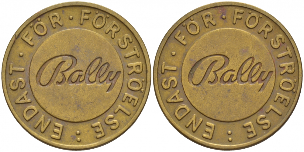 ШВЕЦИЯ ЖЕТОН ИГРОВОЙ BALLY, ГОРОД СТОКГОЛЬМ бронза 4544-824