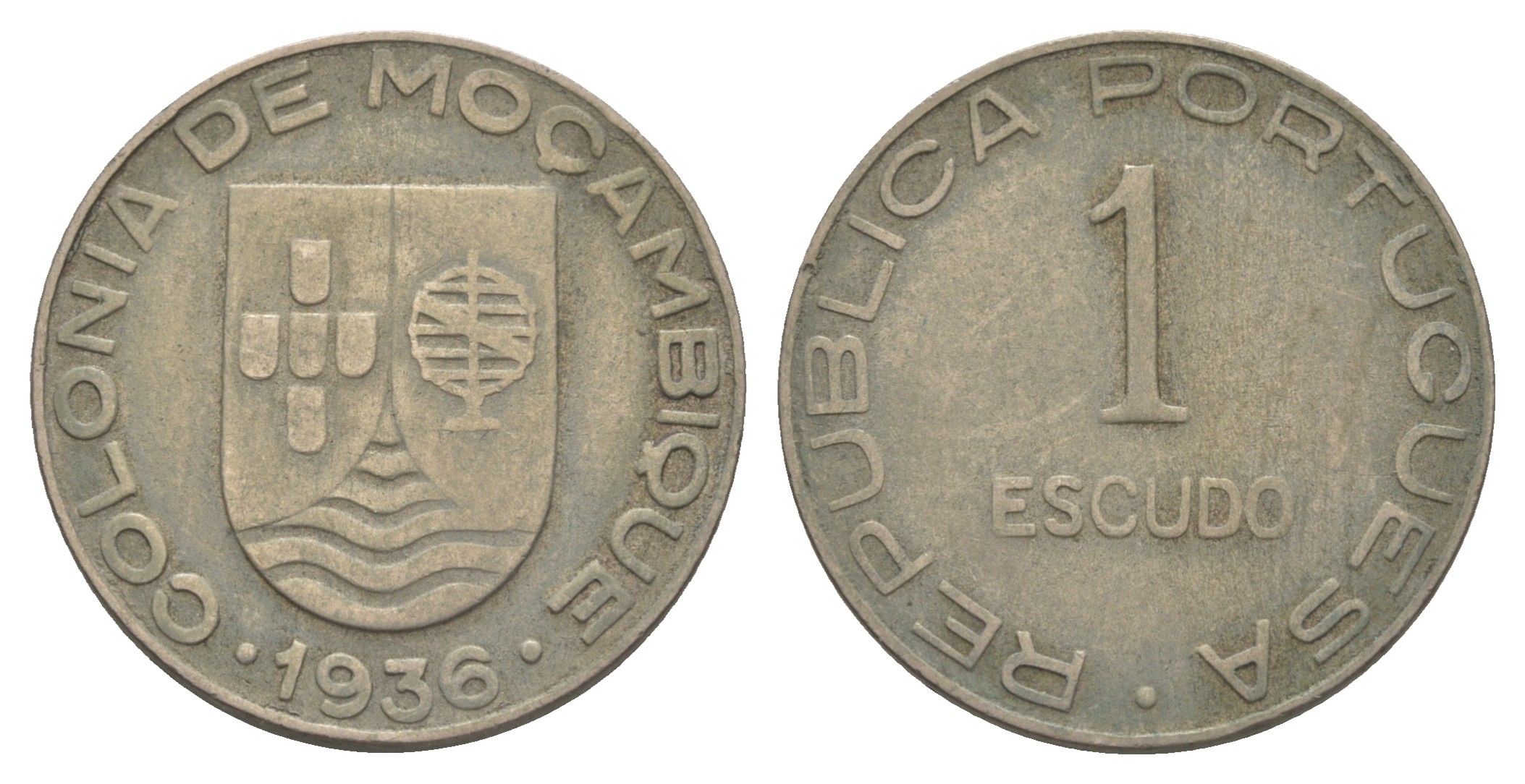 Мозамбик 1 эскудо 1936 KM 66 медно-никель 4646-637