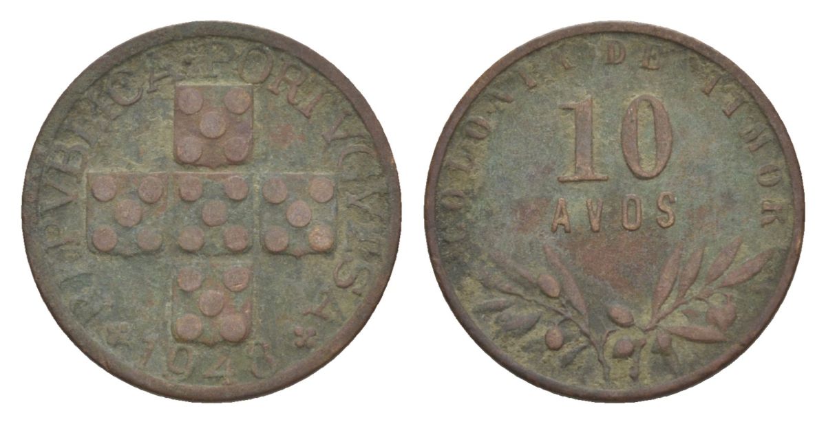 Португальский Тимор 10 аво 1948 KM 5 бронза 4630-1132