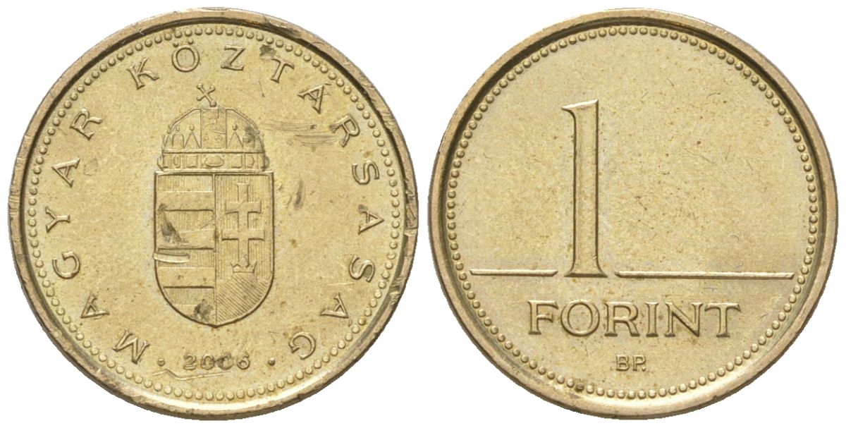 Венгрия 1 форинт 2006 BP KM 692 никель латунь 4124-724