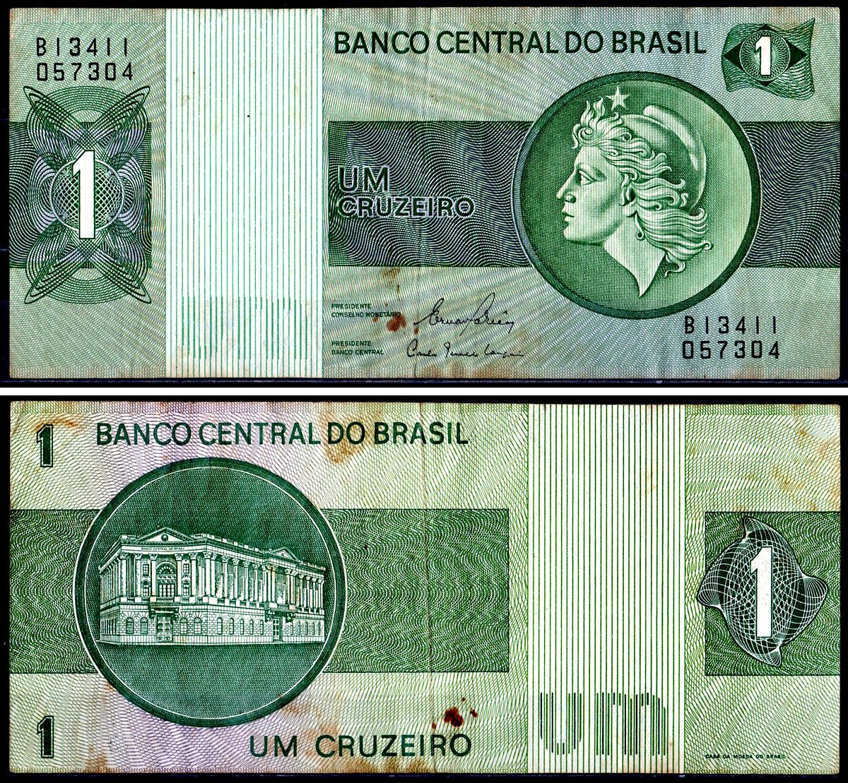 Бразилия 1 Крузейро 1980 Pick 191Ac бумага 3295-83-1-1