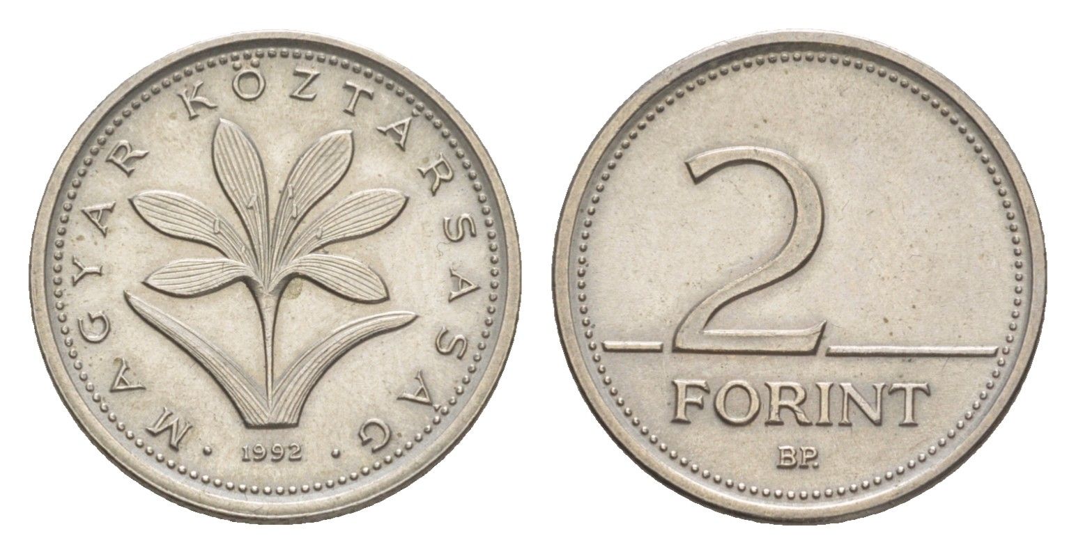 Венгрия 2 форинта 1992 BP KM 693 медно-никель UNC 4647-734
