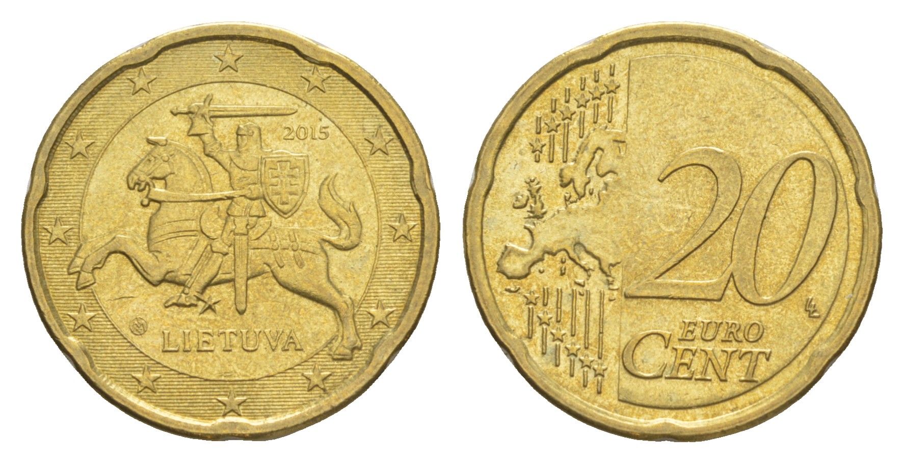 Литва 20 евроцентов 2015 KM 209 нордик aUNC 4641-1034