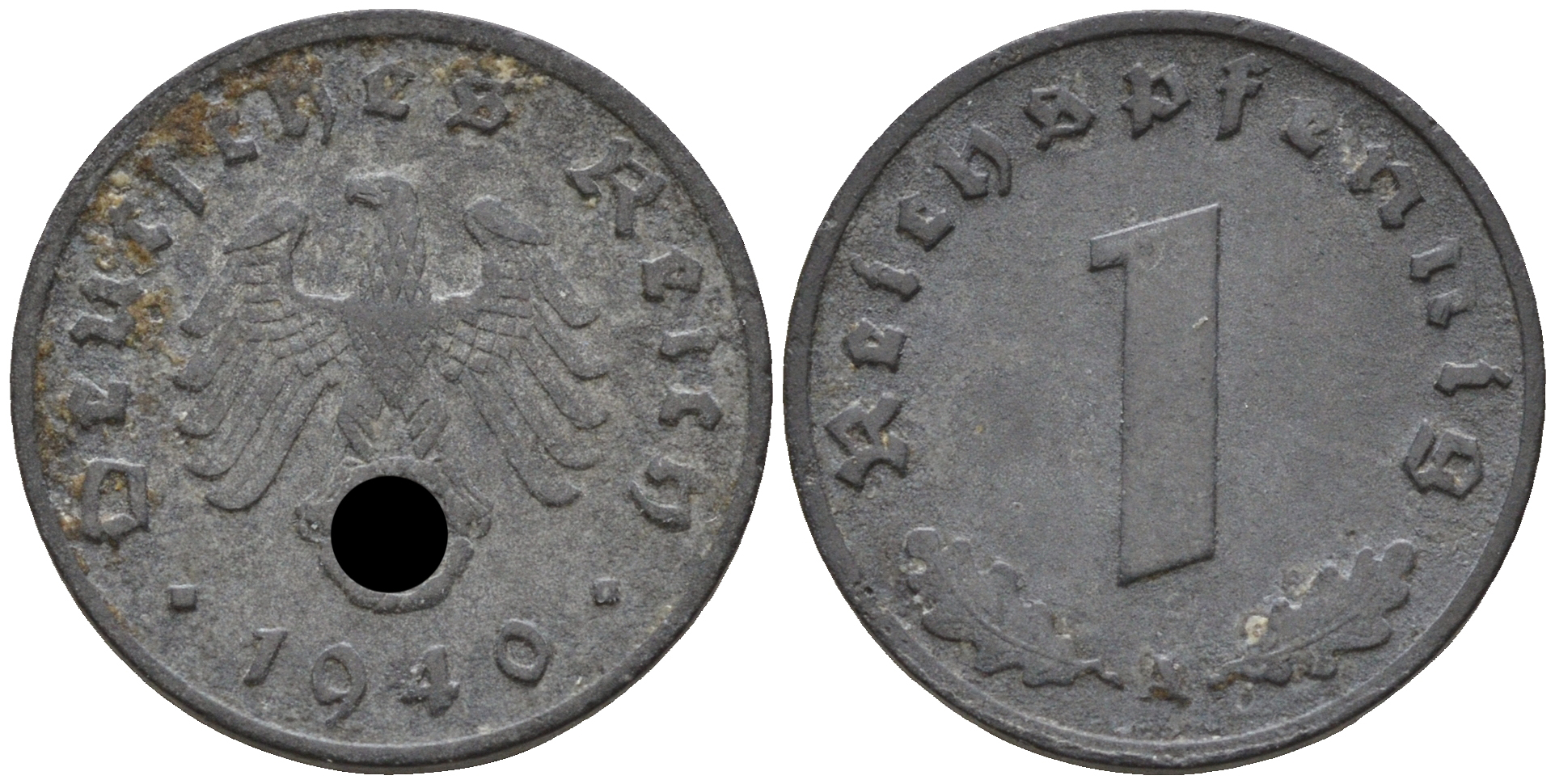 Германия 1 рейхспфенниг 1940 А KM 97 J. 369 цинк    4152-1158