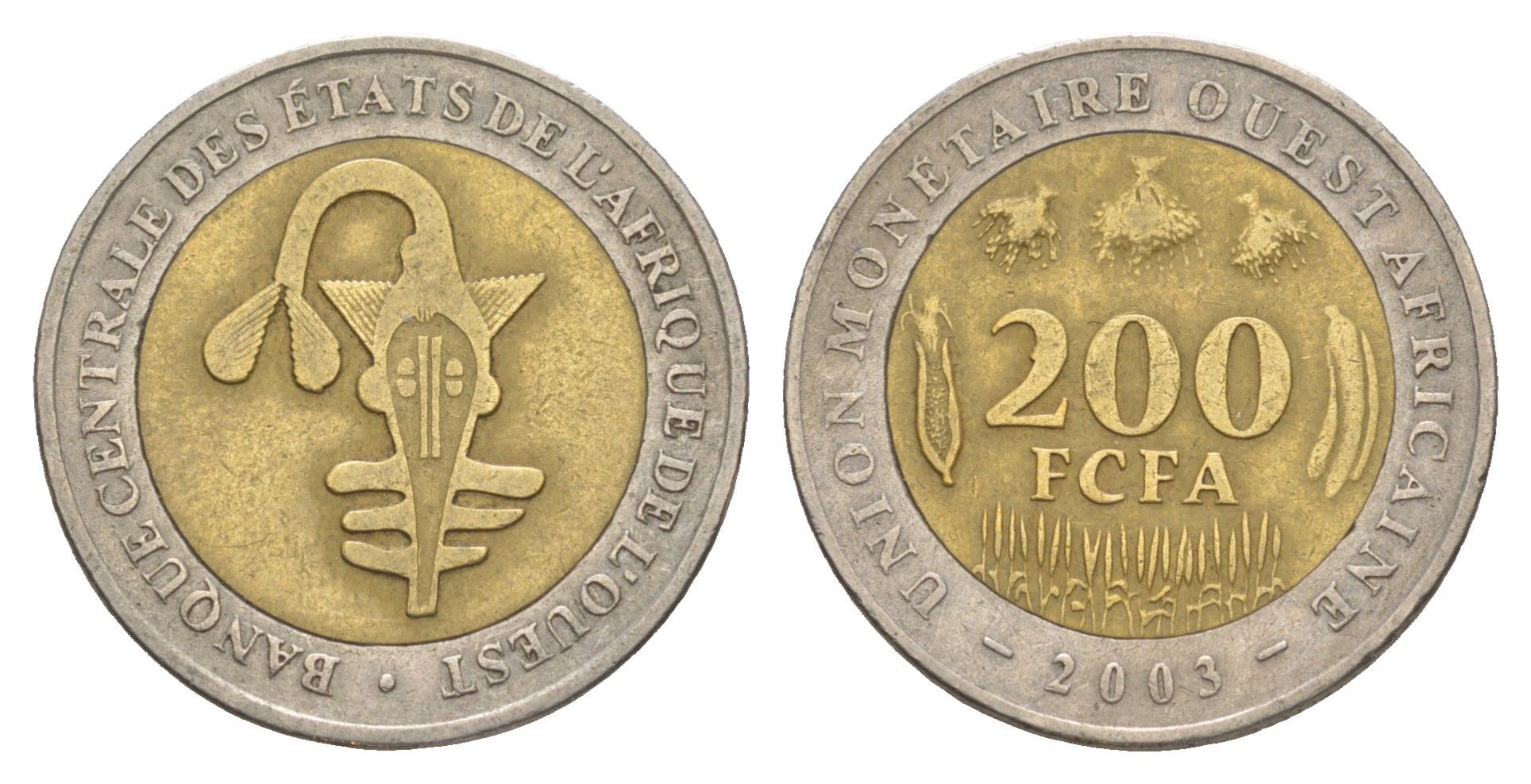 Западная Африка (BCEAO) 200 франков 2003 KM 14 биметалл 4619-516