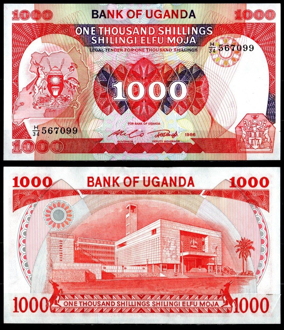 Уганда 1000 шиллингов 1986 Pick 26 бумага UNC (пресс) 8607-100-1-1