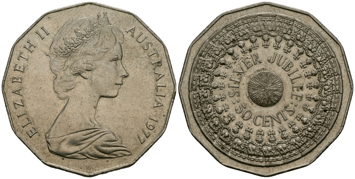 Австралия 50 центов 1977 Елизавета II (1953-) KM 70 медно-никель 4120-413
