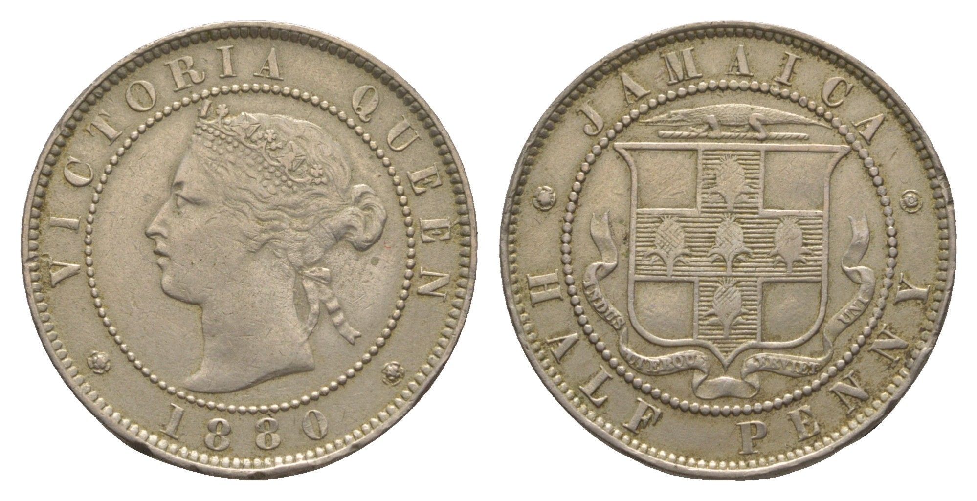 Ямайка 1/2 пенни 1880 Виктория (1837-1901) KM 16 медно-никель 1529-1141