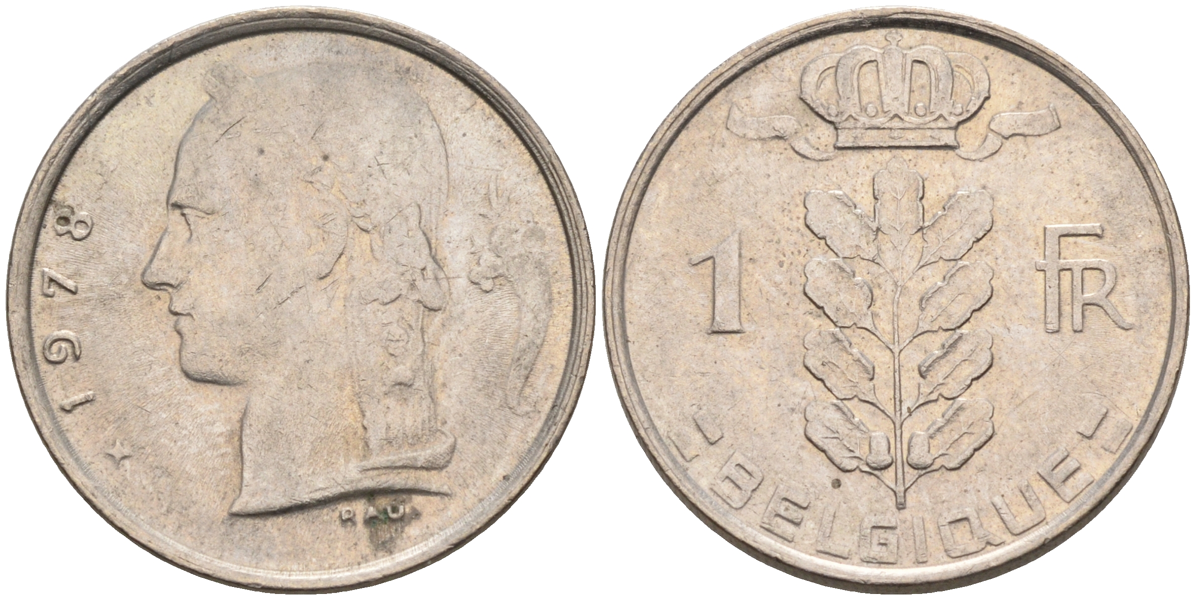 БЕЛЬГИЯ 1 ФРАНК 1978 BELGIQUE KM 142.1 медно-никель 4563-1125