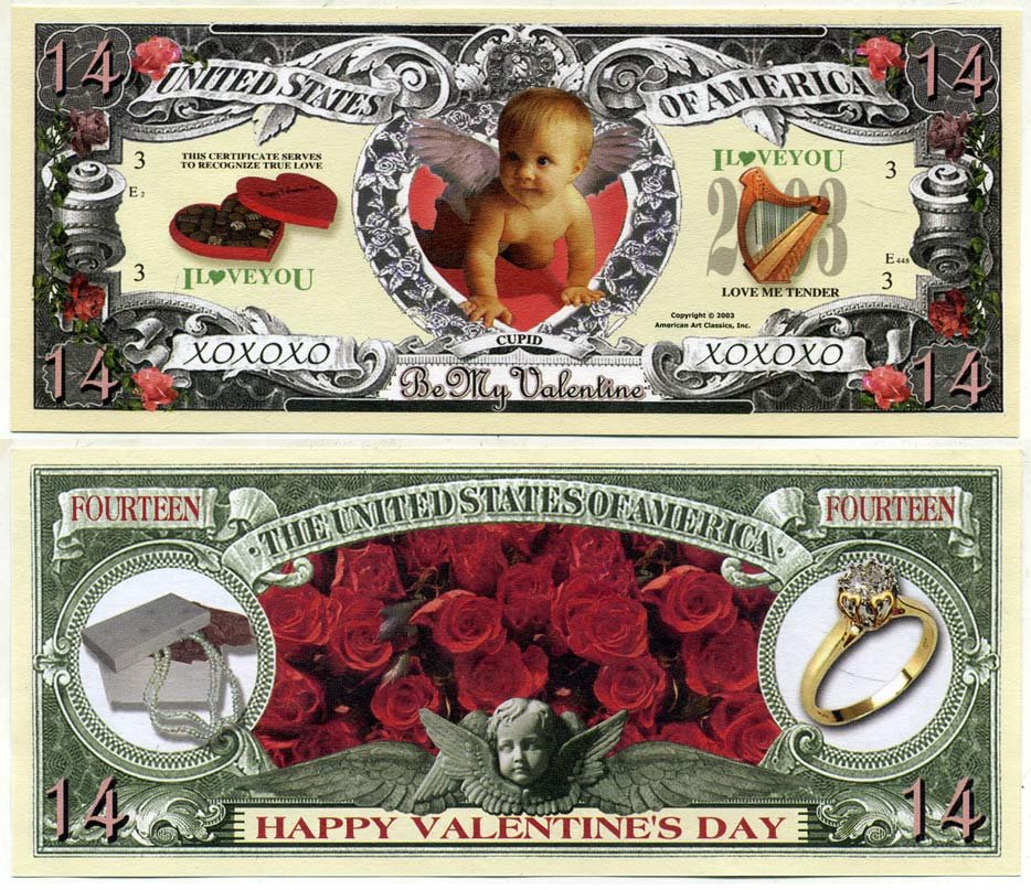США 14 февраля 2003 Купидон, День Святого Валентина   бумага  UNC (пресс) 7203-24-2-1