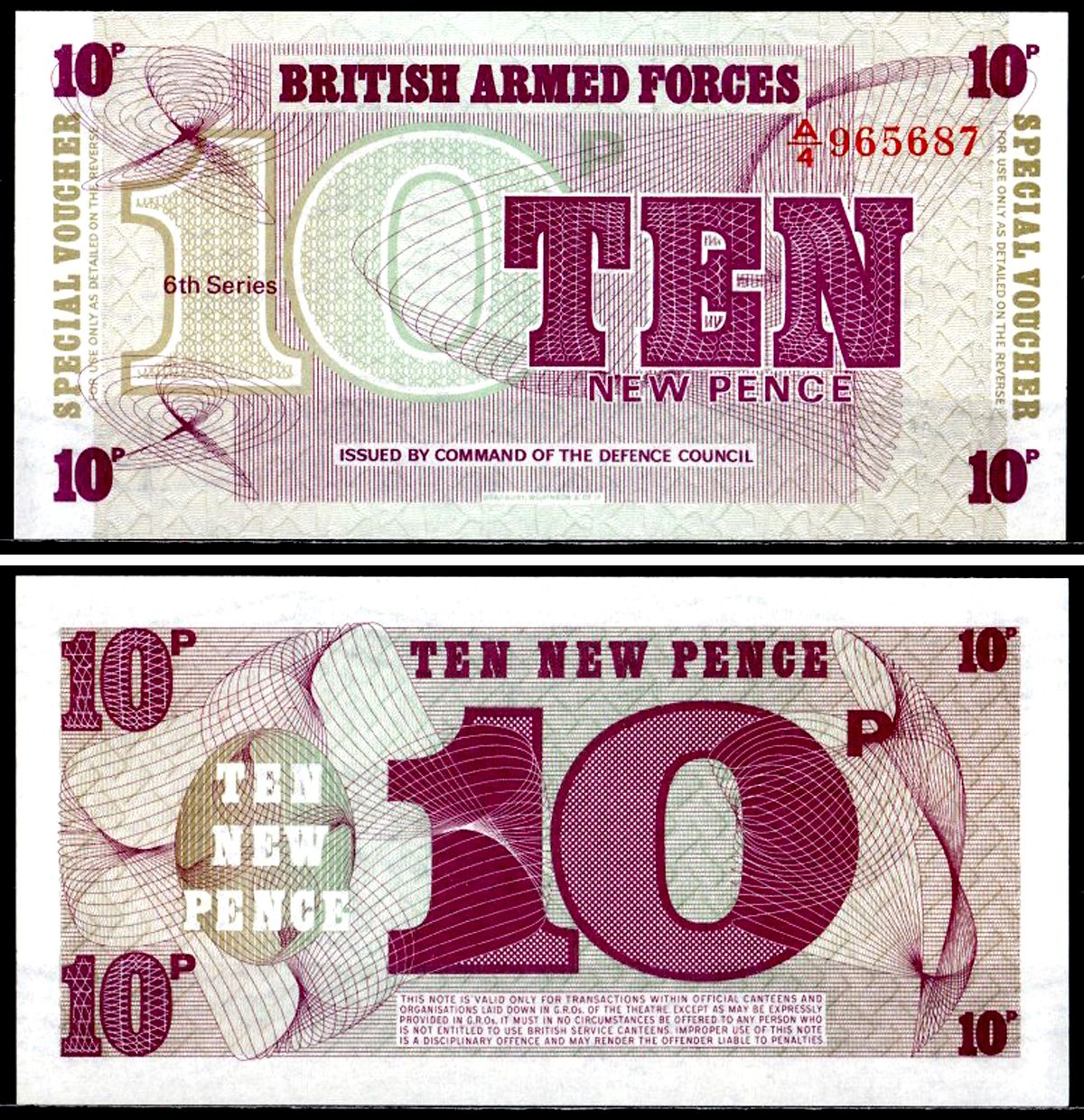 Великобритания 10 новых пенсов 1972 Pick M48 бумага UNC (пресс) 7203-92-2-1