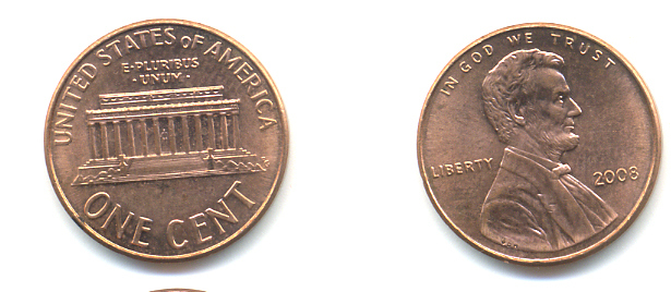 США 1 ЦЕНТ 2008 ЛИНКОЛЬН KM 201b цинк плакированный медью 179-612