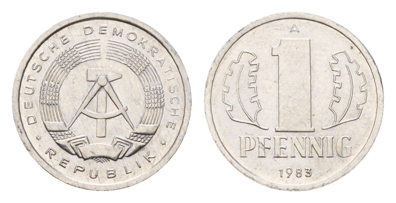 ГДР 1 пфенниг 1983 A KM 8.2 алюминий aUNC 4630-258