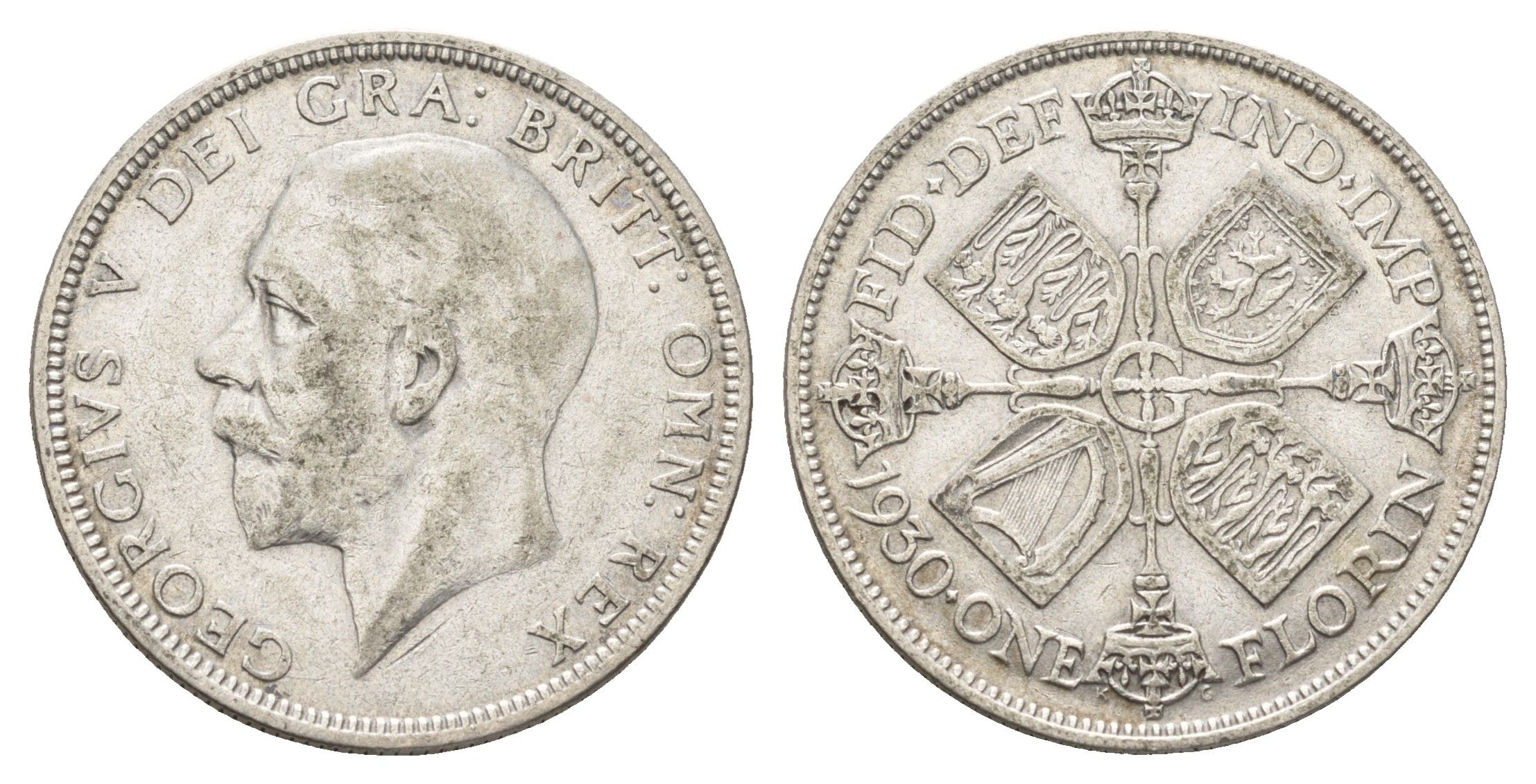 Великобритания 1 флорин = 2 шиллинга 1930 Георг V (1910-1936) KM 834, Spink 4038 серебро 270-1445