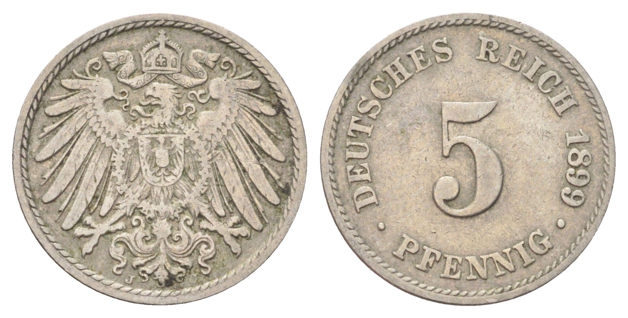 Германия 5 пфеннигов 1899 J KM 11, J. 12 медно-никель 4701-1027