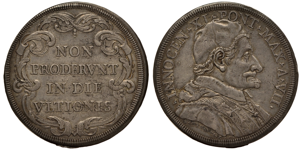 Ватикан 1 пиастр A VII (1682/1683) Иннокентий XI Dav. 4091, Muntoni 35 серебро 00-000-00