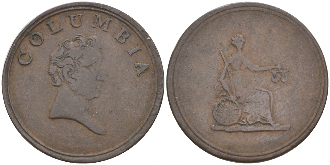 КОЛУМБИЯ ЖЕТОН XVII-XIX век бронза 3853-111