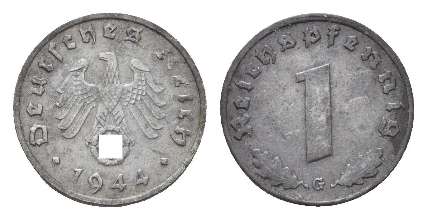 Германия 1 рейхспфенниг 1944 G KM 97, J. 369 цинк 4630-1056