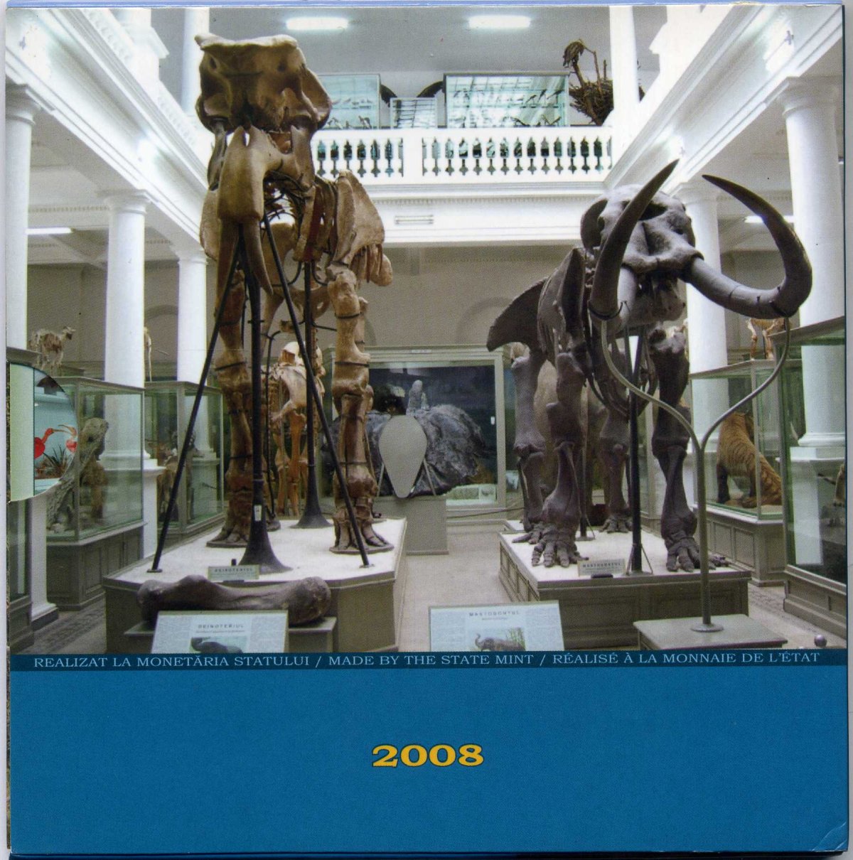 Румыния государственный набор из 4 монет 2008 с жетоном монетного двора (серебро) PROOF 7-4-2-02