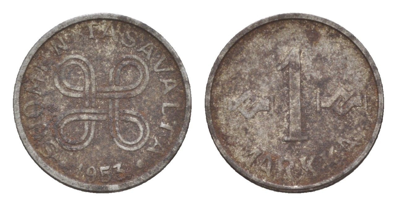 Финляндия 1 марка 1953 KM 36 железо 4647-428