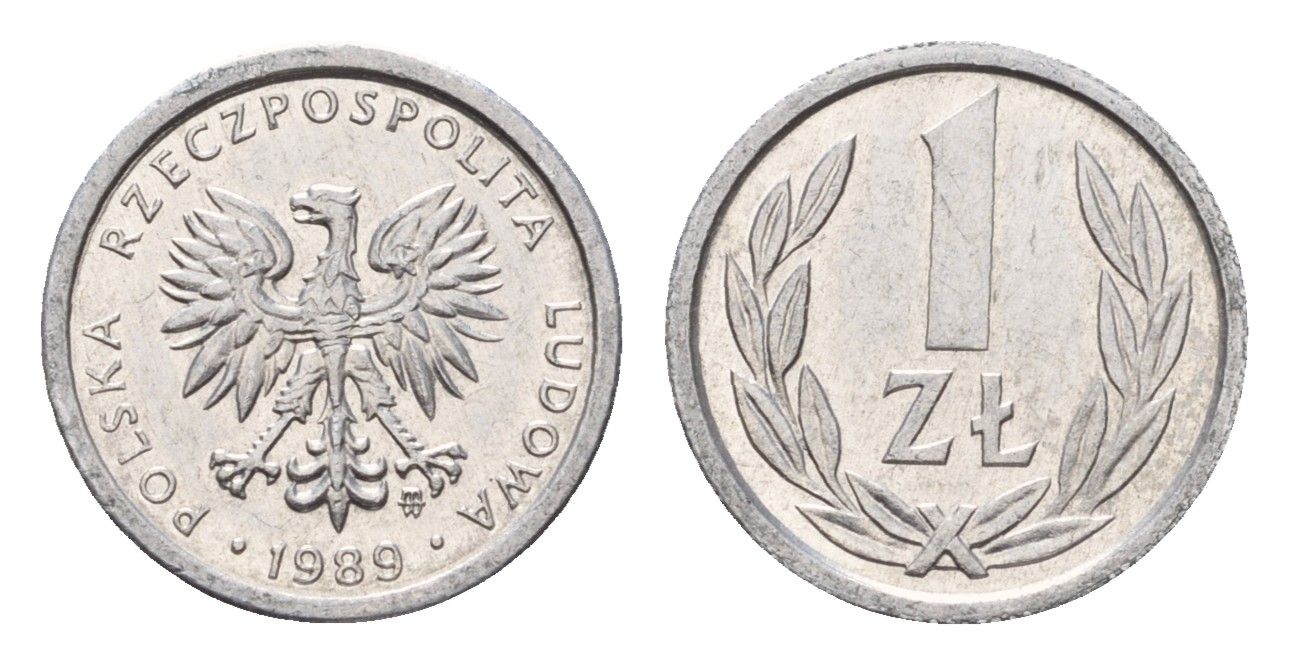 Польша 1 злотый 1989 Y 49.3 алюминий 4674-949