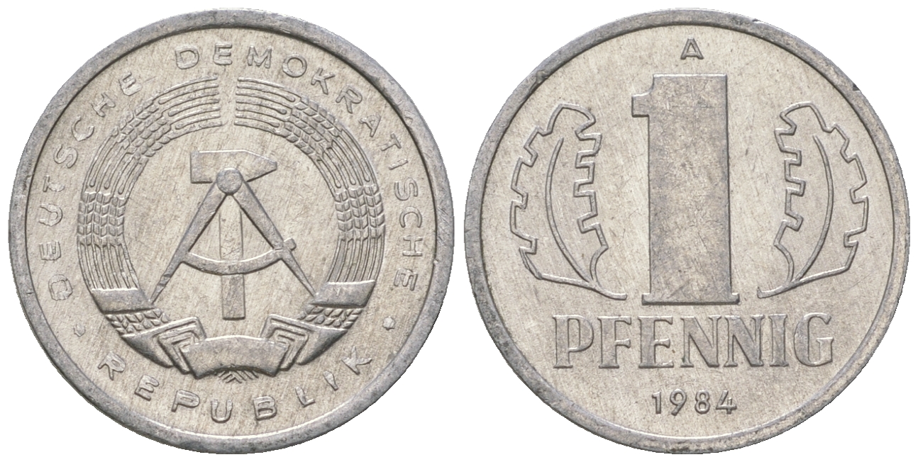 ГДР 1 пфенниг 1984 А KM 8.2 алюминий 4651-117