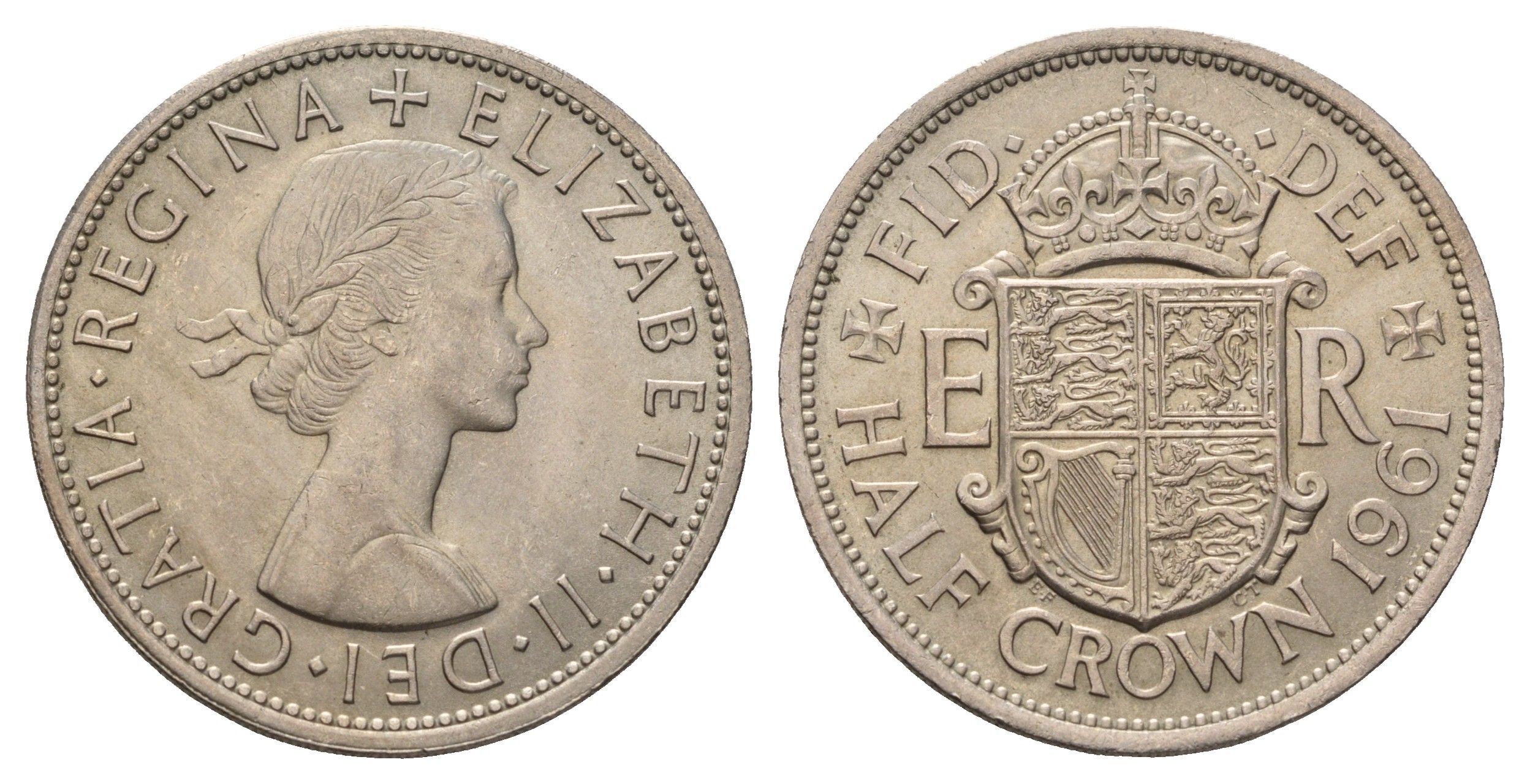 Великобритания 1/2 кроны 1961 Елизавета II (1952-2022) KM 907, Spink 4145 медно-никель aUNC 3996-422