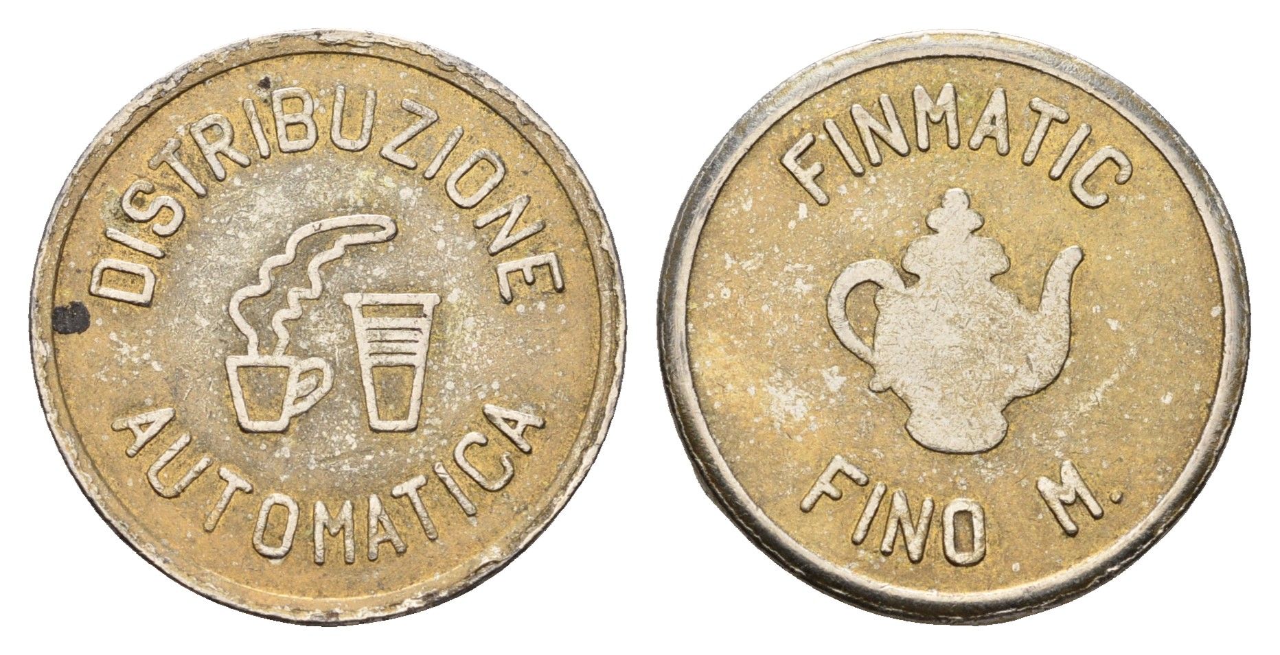 Италия жетон для выдачи напитков - кофе диаметр 23,5 мм, вес 7,6 гр нержавеющая сталь 4670-951