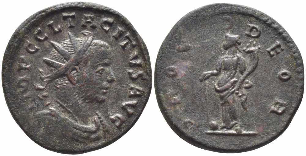 Римская Империя аврелианиан 275 Тацит PROVID DEOR Лугдун Good Very fine RIC 49 бронза 1073-16-52