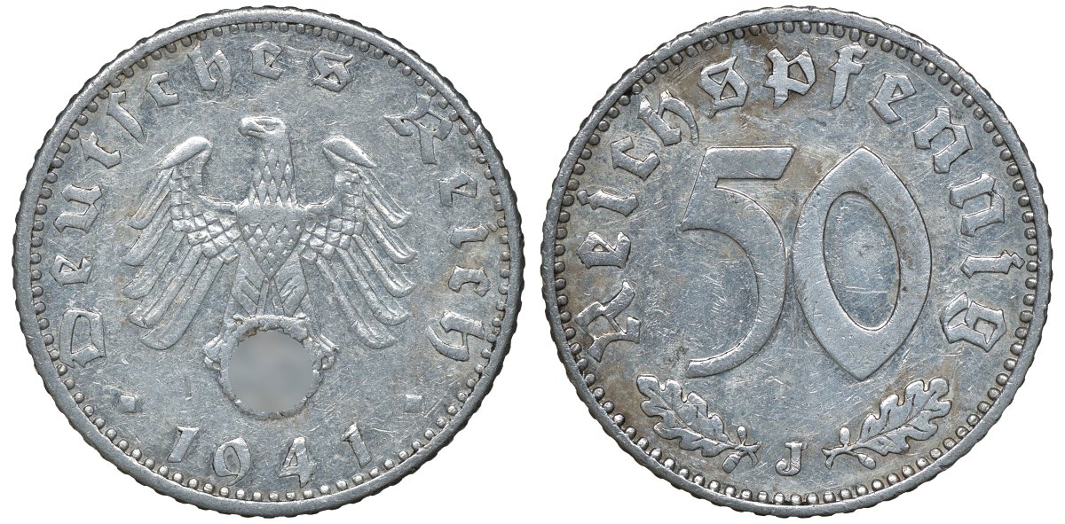Германия 50 рейхспфеннигов 1941 J KM 96, J. 372 алюминий 72-1323