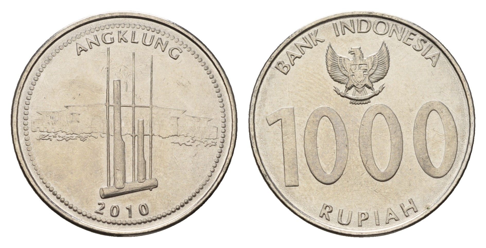 Индонезия 1000 рупий 2010 KM 70 сталь плакированная никелем UNC 4119-642